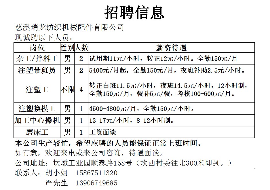 瑞安塘下最新数控招工信息及其行业发展趋势分析